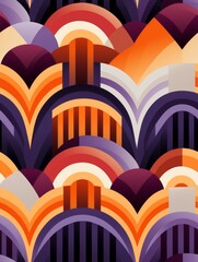 Unobtrusive Geometric Design with Light Orange and Purple Background Texture