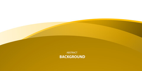 Minimalist yellow and white metallic abstract background with luxury curve concept design. vector illustration