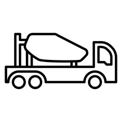 Truck icon or logo illustration outline black style