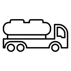 Truck icon or logo illustration outline black style