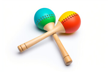 Play Maracas isolated on white background created with Generative Ai
