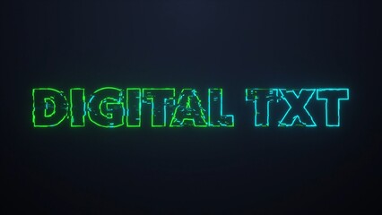 Epic Digital Glitch Glowing Neon Title Intro