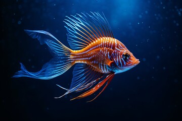 Fototapeta premium Closeup of a fish swimming in an aquarium
