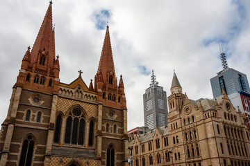 Fototapeta na wymiar Colonial buildings, Melbourne CBD, Victoria, Australia
