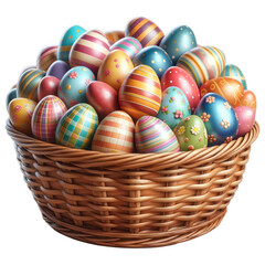 Easter Abundance A Basket Full of Colorfully Decorated Eggs