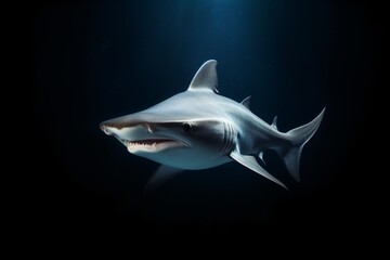 A killer shark underwater clicked while scuba diving