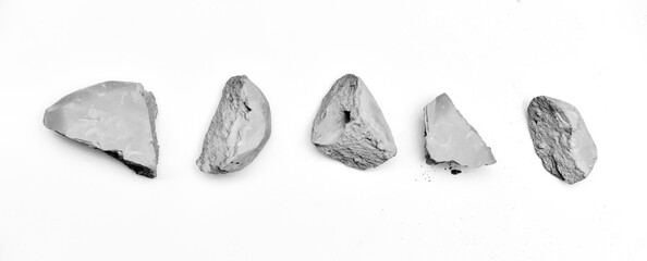 Pieces of gray stone collection set