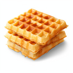 tasty dutch waffles isolated on transparent background created with Generative Ai