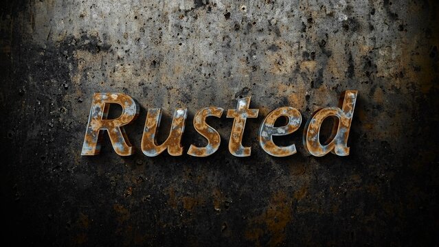 Realistic Rusted Metal reflective Text Title Intro
