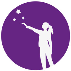 Girl silhouette logo. Simple logo with human