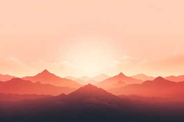 Minimalistic graphic illustration of a sunset