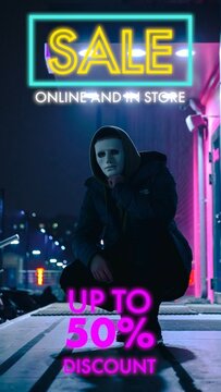 Glowing Neon Social Story Discount Post