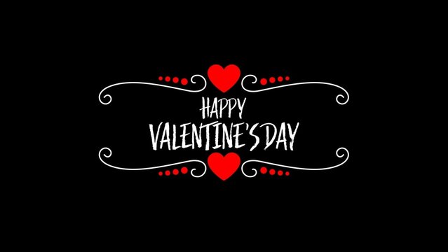 Elegant Valentine Love Red Hearts Title Text
