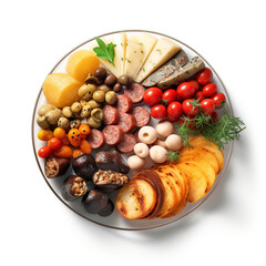 tasty placki ziemniaczane plate isolated on transparent background created with Generative Ai