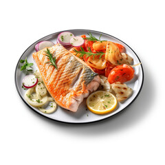 tasty placki ziemniaczane plate isolated on transparent background created with Generative Ai