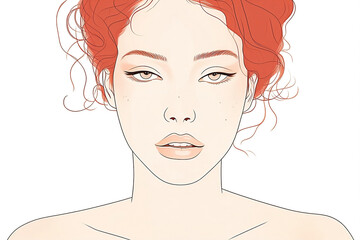 Portrait einer Frau mit roten Haaren und roten Augenbrauen