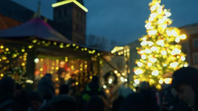 Nighttime celebration: Christmas concert on city's main square