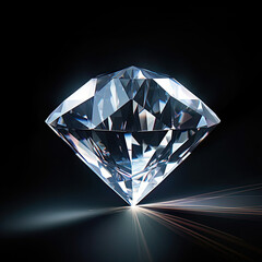 Shining Diamond Illuminated by Radiant Light