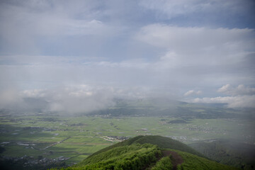 clouds over the mountains