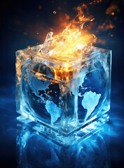 An Ice Cube With a Fire Inside of It