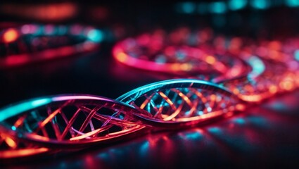 Colorful background of code of DNA strains, representing the vast potential and diversity in our genetics. Biology and medical concept. Advance technology and science idea. Copy space.
