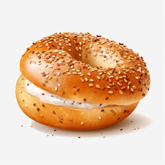 tasty bagel isolated on transparent background created with Generative Ai