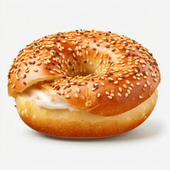 tasty bagel isolated on transparent background created with Generative Ai