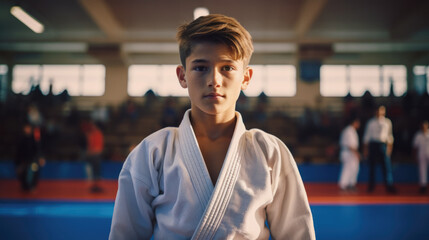 Obraz premium young martial arts practitioner generative ai