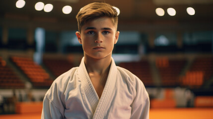 Fototapeta premium young martial arts practitioner generative ai