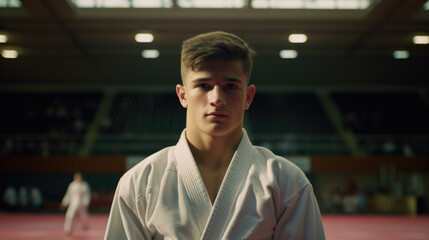 Fototapeta premium young martial arts practitioner generative ai