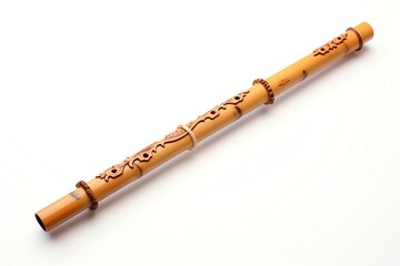 imaginetraditional flute bamboo on white background