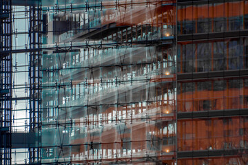 Windows of a skyscraper in the city of Dusseldorf