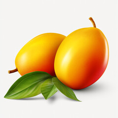 Fresh mango fruit isolated on transparent background created with Generative Ai
