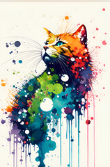 background colorful cat