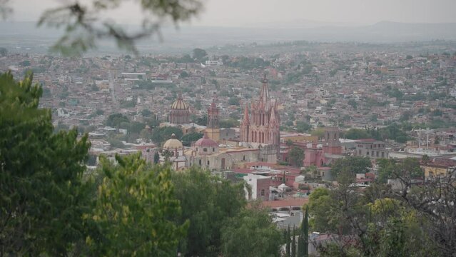Panoramic View of San Miguel de Allende City Guanajuato Mexico from El Mirador