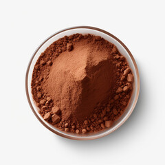 bowl of cocoa powder isolated on transparent background created with Generative Ai