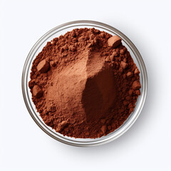 bowl of cocoa powder isolated on transparent background created with Generative Ai