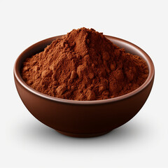 bowl of cocoa powder isolated on transparent background created with Generative Ai