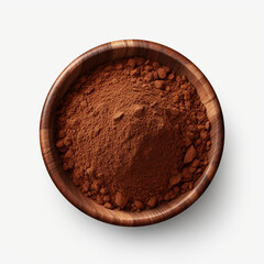 bowl of cocoa powder isolated on transparent background created with Generative Ai