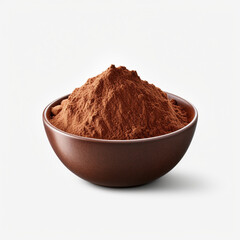 bowl of cocoa powder isolated on transparent background created with Generative Ai