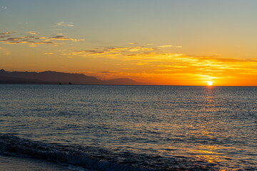 Sunrise over Mediterranean Sea, Costa del Sol, Malaga, Spain