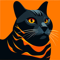 Obraz premium portrait of a ginger striped cat vector