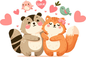 teddy bears with heart, Valentine's Day, Cute Animals in Love, Draw, adorable, animals, expressing love through cuddles, hugs, or sharing a moment.