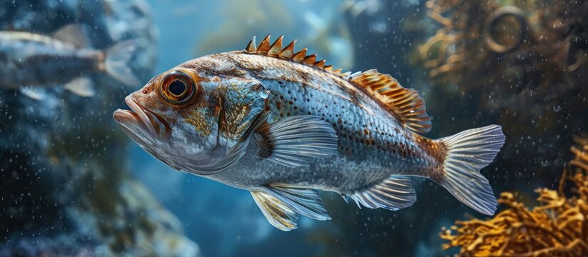 Sarpa salpa known in Italian as salpa is a marine bony fish belonging to the Sparidae family It is the only species of the genus Sarpa School of sarpa salpa in the mediterranean sea. Creative Banner
