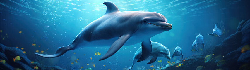 Fototapeta premium dolphins in the water