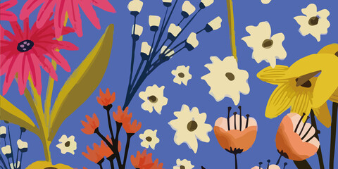 Naklejka premium Oil paintings and various flowers, roses, peonies, cats, butterflies, animals, birds