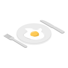 3D Isometric Flat Vector Set of Chicken Eggs, Organic Farm Product. Item 1