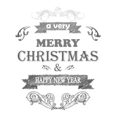Merry Christmas and Happy New Year Typography Collection. Templates for Greeting Cards. Vector Logo, Emblems.. Item 8