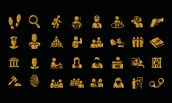 Courtroom Icons vector design
