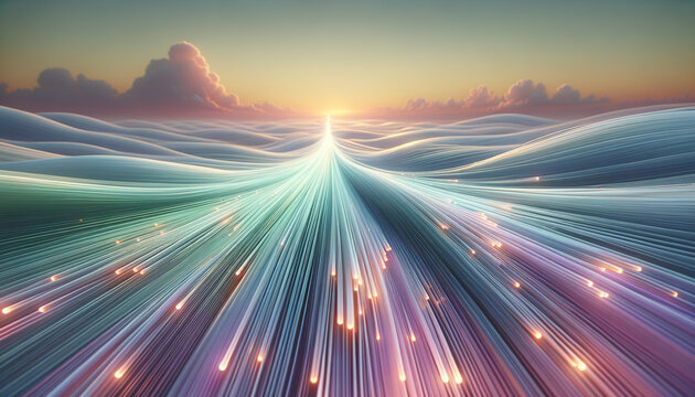 Parallel Processing: Translucent Fibers of Data in Serene Harmony